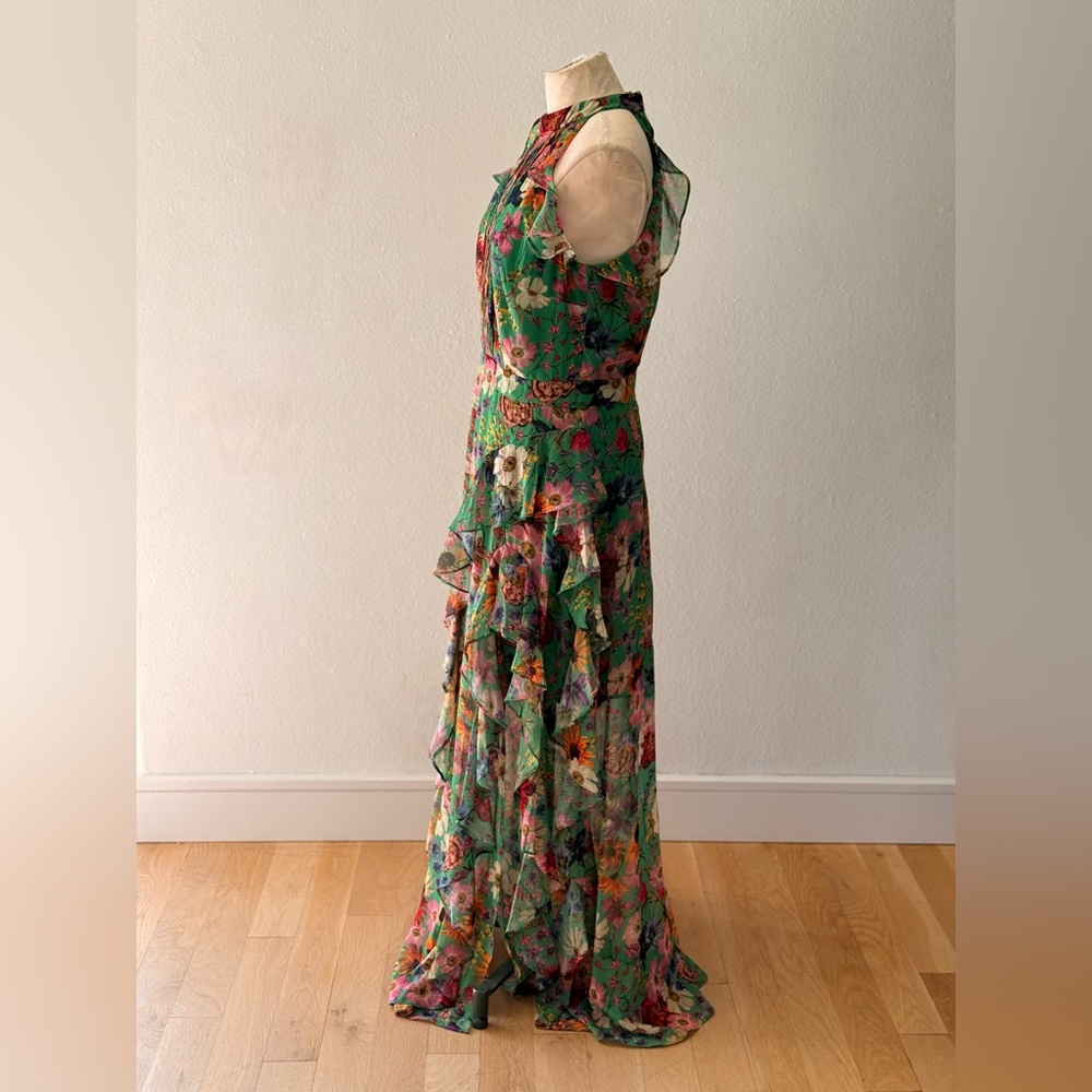 Betsy & Adam Green Floral Halter Maxi Dress - Picture 4 of 11